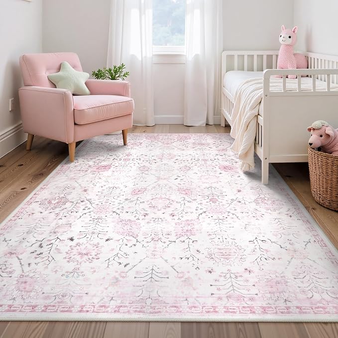 Lahome Flavie Nursery Rug 5x7, Soft Kids Rugs by Lahome