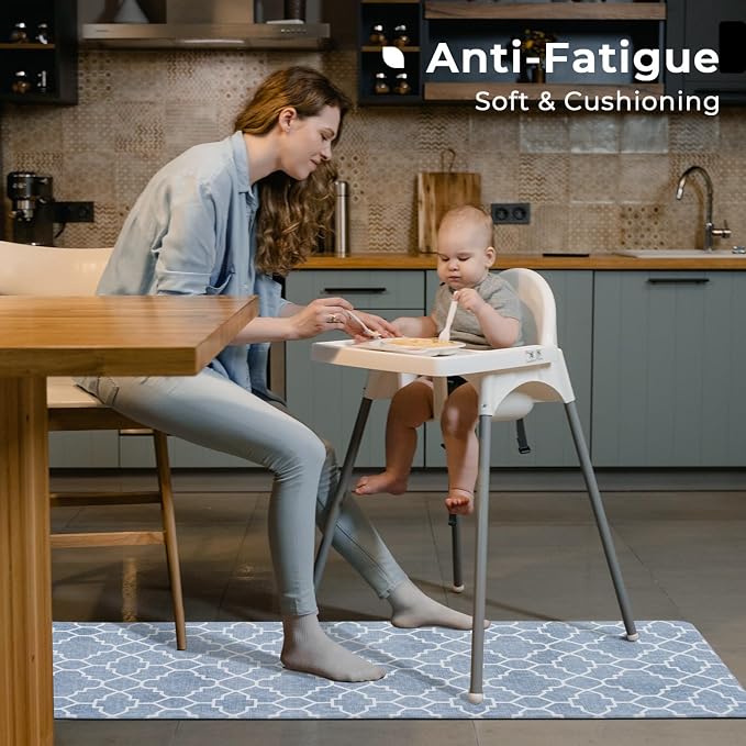 FRESHMINT Kitchen Mat Set of 2, Anti-Fatigue Cushioned Kitchen Mats - Image 3