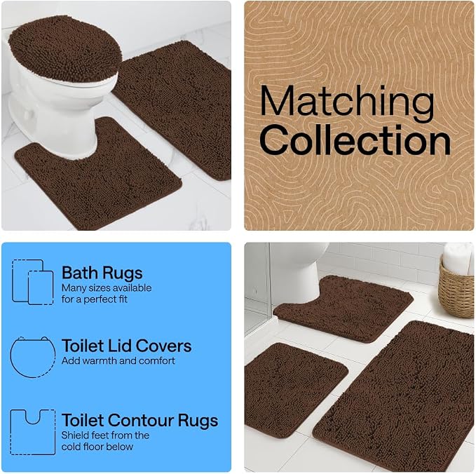 GORILLA GRIP Bath Rug Mat 48x24, Thick Soft Absorbent Chenille, Quick Dry - Image 8