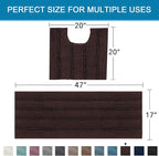 H.VERSAILTEX Bathroom Rugs Bath Rug Set 2 Piece Bathroom Contour Rug Toilet Mat - Image 2