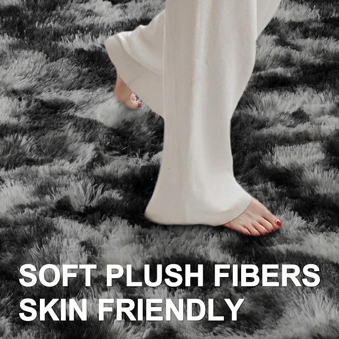 9x12 Ft Extra Large Shag Rugs for Living Room, Tie Dyed Ultra Soft Fluffy Furry - Image 5