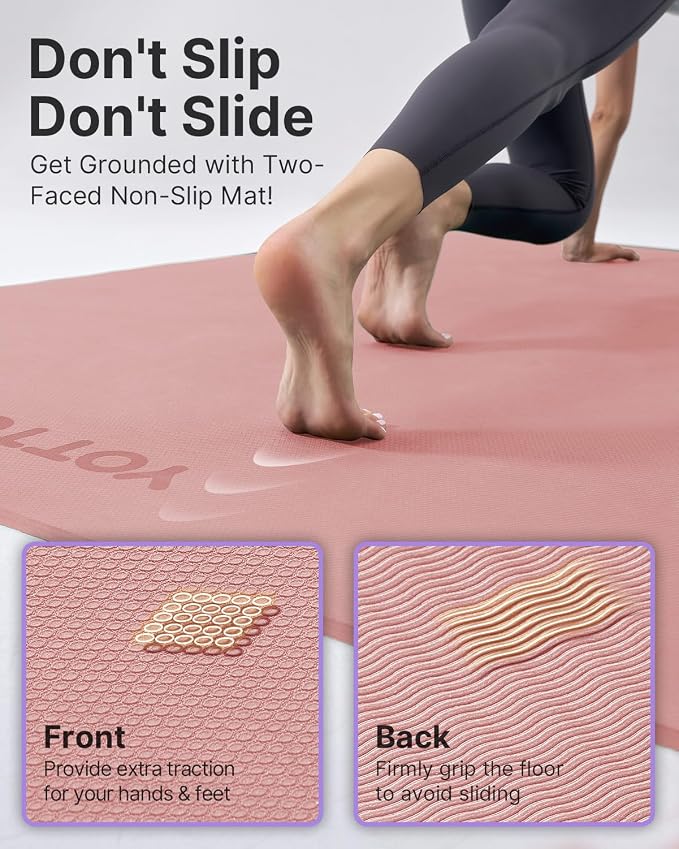 YOTTOY Large Yoga Mat, Extra Wide TPE Exercise Mat, Non-Slip Workout Mat - Image 5