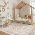 Rugxara Washable Area Rug for Living Room & Bedroom, Soft Pink Rugs for Girls by Rugxara