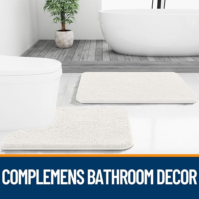 OLANLY Large Bathroom Rugs 44x32, Extra Soft Absorbent Chenille Bath Rugs - Image 7