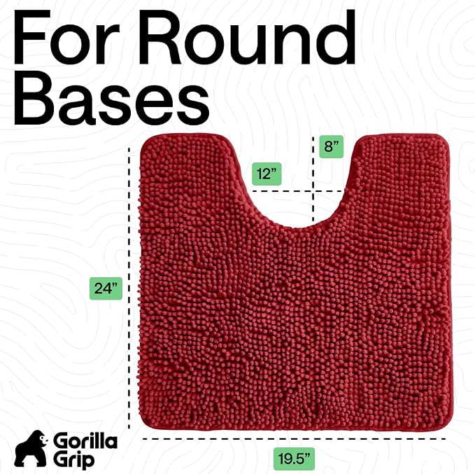 GORILLA GRIP Plush Absorbent Shaggy Chenille Bath Rug Mat - Image 2
