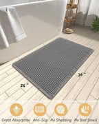 AMOAMI Upgraded Waffle Bath Mat, Super Absorbent Non Slip Bath Mats - Image 2
