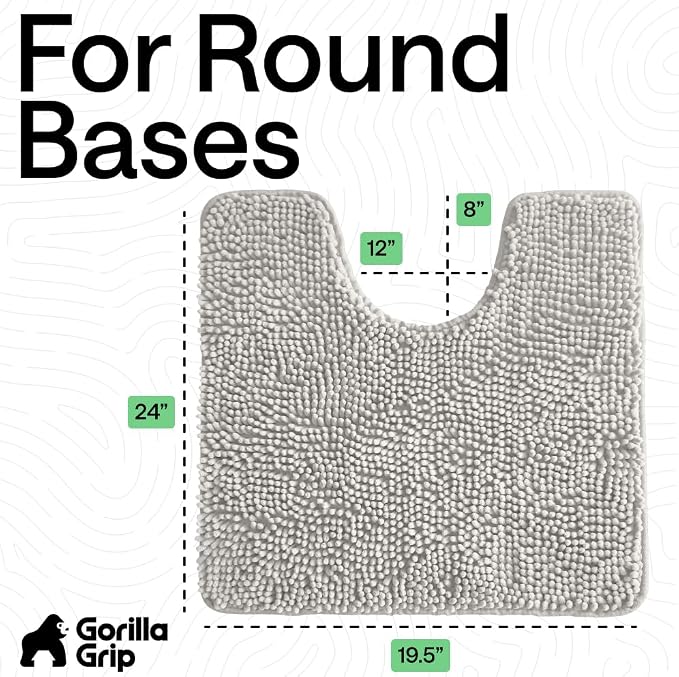 GORILLA GRIP Plush Absorbent Shaggy Chenille Bath Rug Mat - Image 2