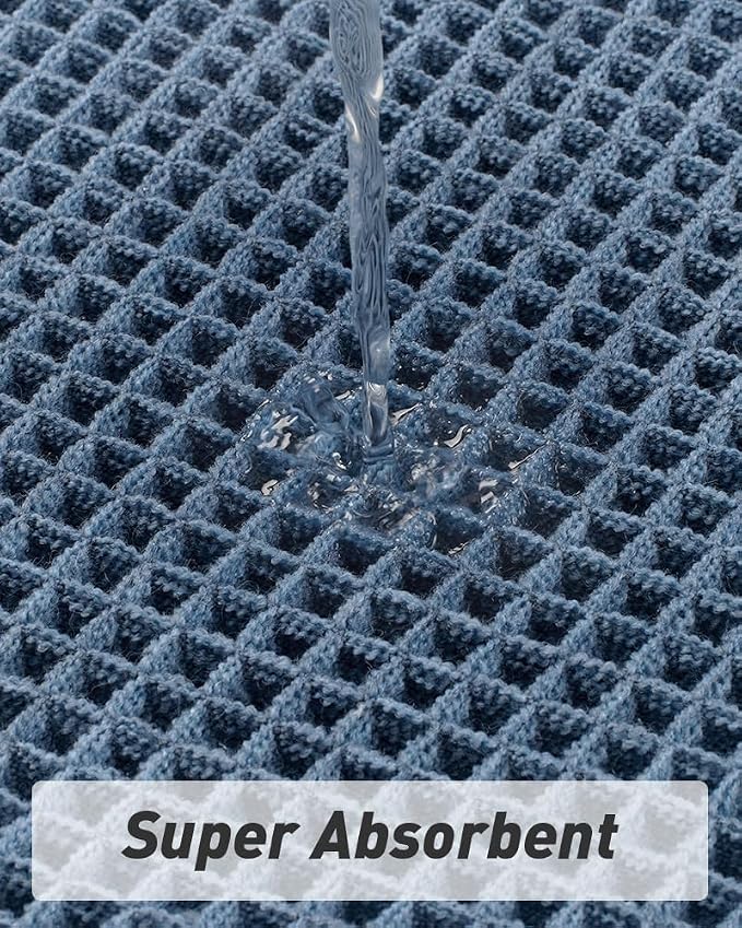 AMOAMI Upgraded Waffle Runner Rug Super Absorbent Non Slip Bath Mats - Image 2