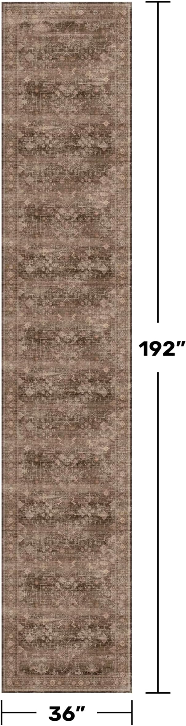 Hazo Haus Neutral Boho Washable 3x16 Extra Long Hallway Runner Rug, Non-Slip - Image 2