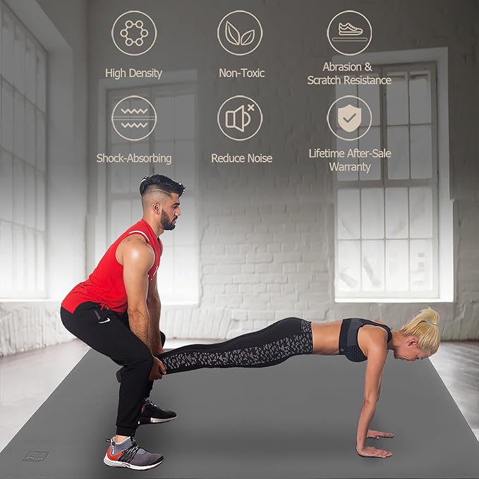 GXMMAT Large Exercise Mat 6'x4'/6'x5'/6'x6', Thick Workout Mats - Image 5