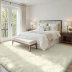 5x8 Area Rugs for Living Room: Soft Fluffy Shag Cream White Rugs for Bedroom - Image 2