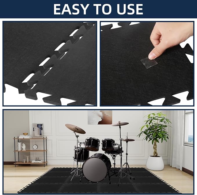 20 Pieces Sound Absorbing Interlocking Floor Mats, 15.7 x 11.8 x 0.4 inches - Image 5