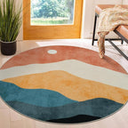 6 ft Abstract Round Rugs for Bedroom, Washable Non-Slip Circle Rug, Soft - Image 8