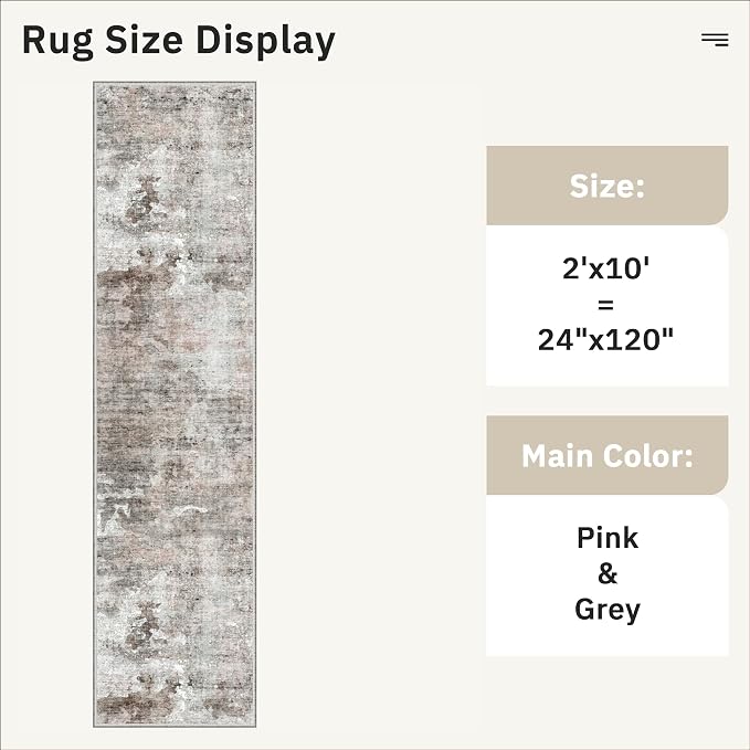 Soalmost Runner Rug 2x10 Washable Non-Slip Hallway Runner Rugs - Image 5