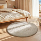 Ophanie Round Rug Ivory Circle Area Rugs Washable, Fluffy Fuzzy Nursery Bedroom - Image 5