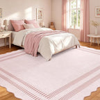 Pink Rugs for Living Room 8x10, Soild Machine Washable Area Rugs for Bedroom - Image 3