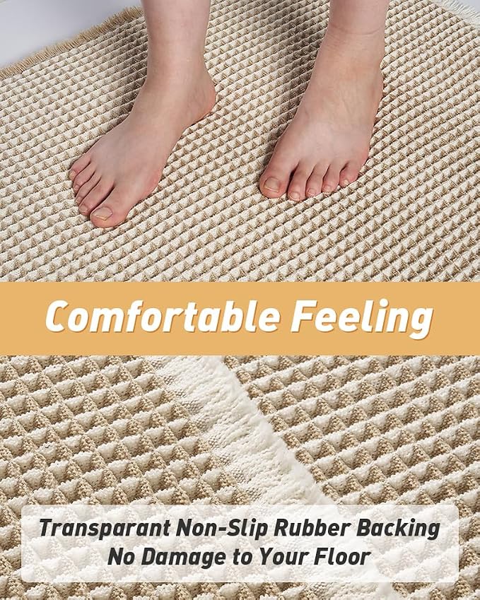 Upgraded Waffle Bath Mat Set of 2 Super Absorbent Non Slip Bath Mats - Image 4