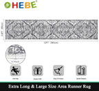HEBE Hallway Runner Rug 2'8''x12' Washable Vintage Distressed Area Rugs Non - Image 2