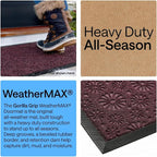 GORILLA GRIP 100% Waterproof All-Season WeatherMAX Doormat, Durable Natural - Image 3