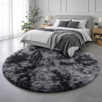Amdrebio Tie-Dyed Dark Grey Round Area Rug 5Ft - Image 3