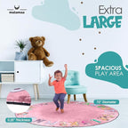 ABC Alphabet Rug for Kids – 6 ft Round Pink Play Mat for Toddlers & Babies - Image 3