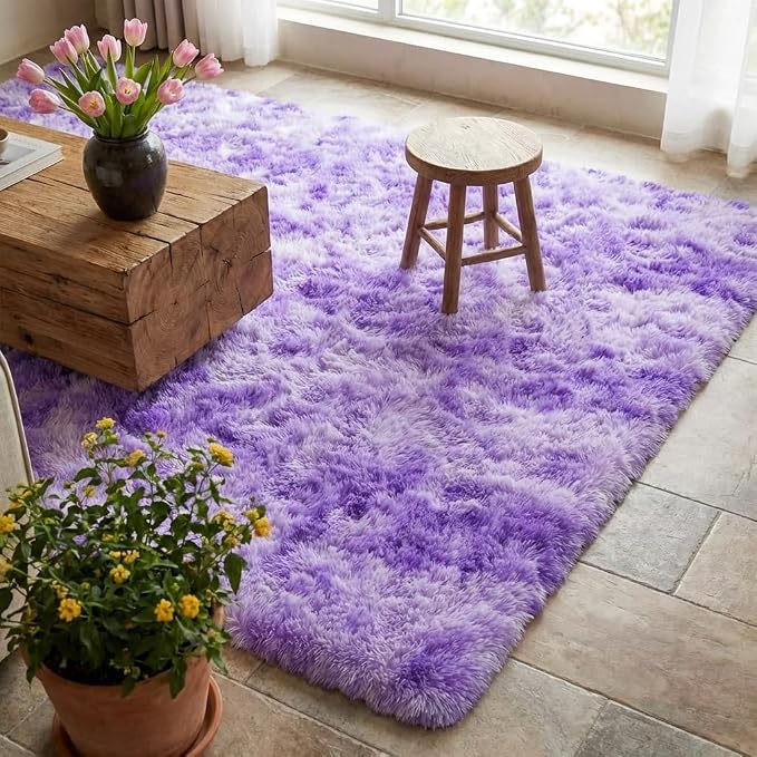 Mugorn 4x6 Rugs for Living Room, Large Fluffy Area Rugs for Bedroom, Soft - Image 2