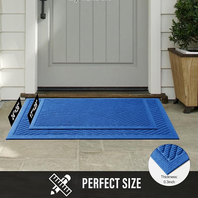 HIYARD Sturdy Front Door Mat, Absorbent Muddy Dirt Resist Welcome Door Mats - Image 6