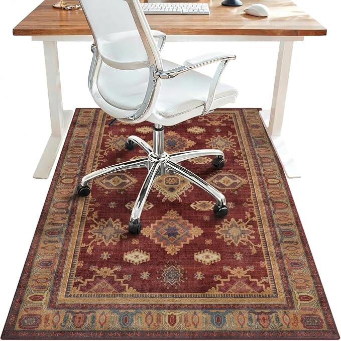 36"x60" Office Chair Mat for Hardwood Tile Floor, Under Desk Carpet Protector by BESBLEE