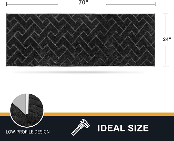 PURRUGS Dirt Trapping Door Mat 24" x 70", Non-Slip Machine Washable Entry Rug - Image 2