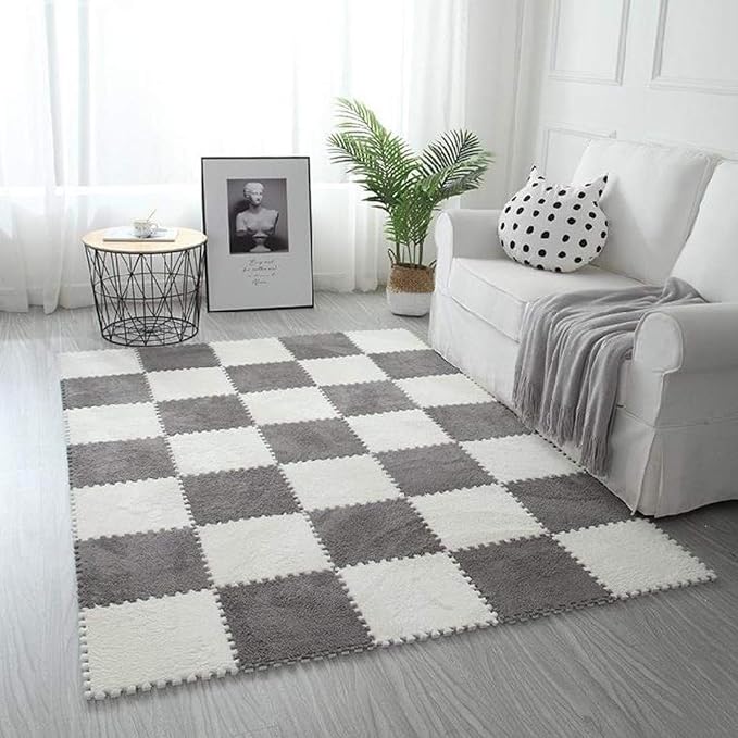Smabee Interlocking Carpet Shaggy Soft EVA Foam Mats Fluffy Area Rugs - Image 6