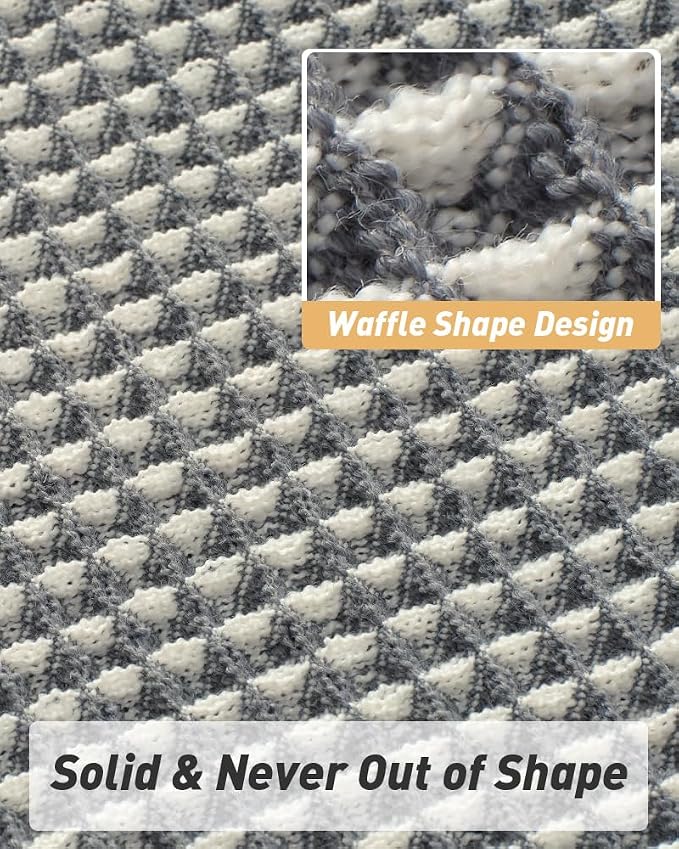Upgraded Waffle Bath Mat, Super Absorbent Non Slip Bath Mats - Image 5
