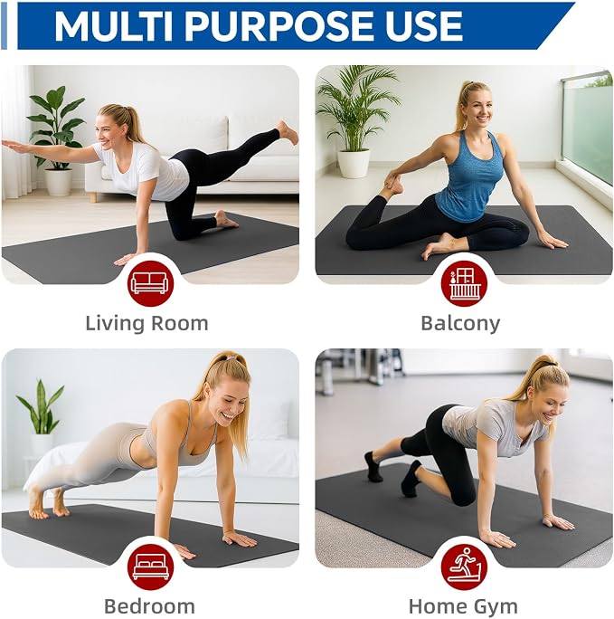 Stepwaver Extra Large Yoga Mat 6'x4', Ultra Durable, Wide Workout Mat, Wide - Image 7
