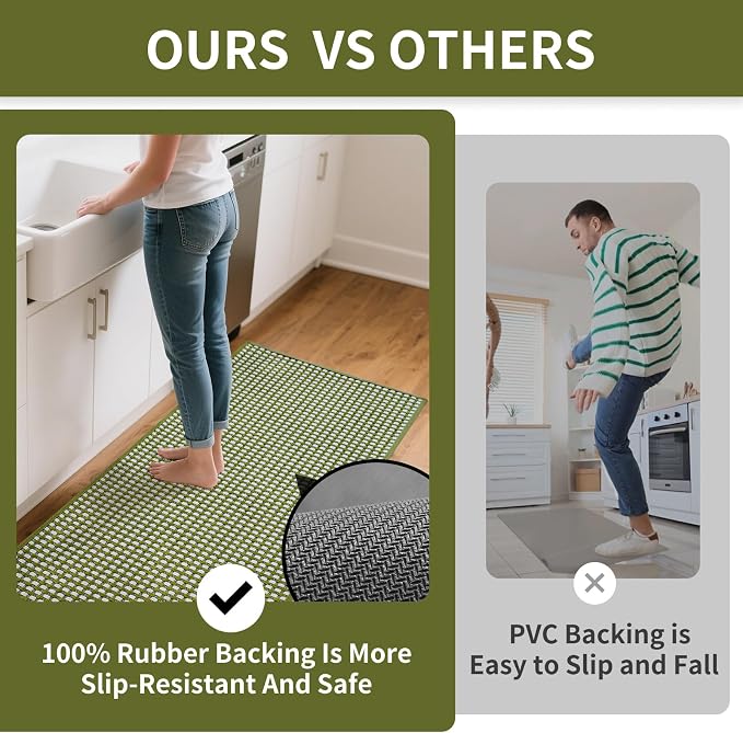 YDKGL Kitchen Rugs Non Slip Washable, Rubber Backing Soft Chenille Braided - Image 6