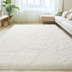 Mugorn 6x9 Rugs for Living Room, Large Fluffy Cream White Area Rugs for Bedroom by MUGORN