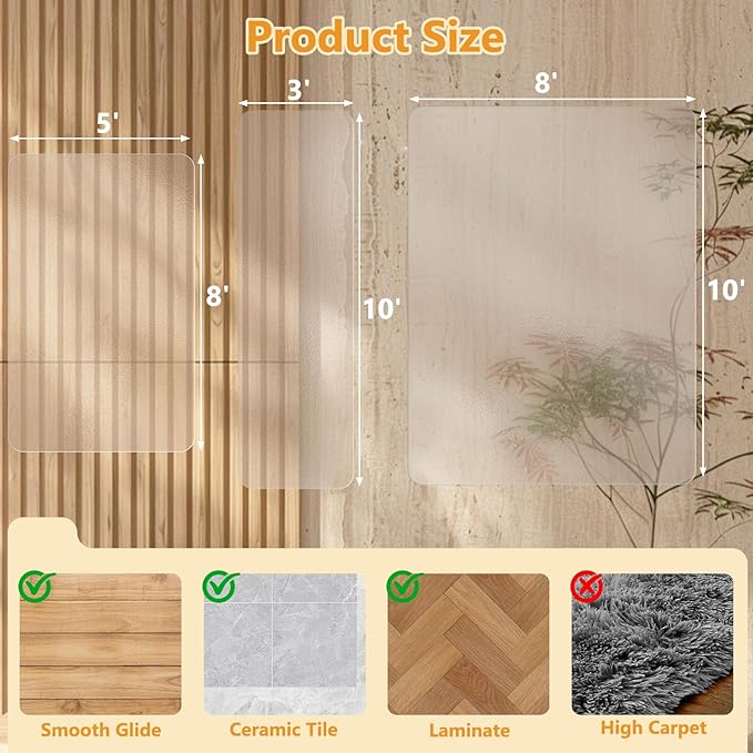 Clear Runner Rug 3'x10' for Hallway – Non Slip Waterproof Vinyl Carpet Protector - Image 2