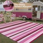 HUGEAR Outdoor Waterproof Rug 9'x12' Plastic Straw Rugs Washable Reversible - Image 5