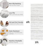 2x6 Runner Rug Machine Washable Non Slip Area Rug Distressed Neutral Moroccan - Image 6
