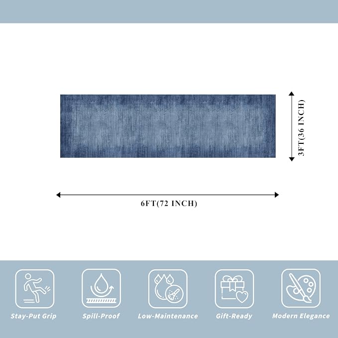 2x6ft Non-Slip Washable Kitchen Rug - Image 2