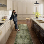 Machine Washable Kitchen Runner Rug: 2'x10' Hallway Rug Non Slip Low-Pile Stain - Image 3