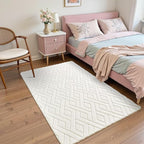 4x6 Cream White Washable Area Rug - Image 2