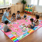 Kids Rugs for Playroom 4.5x6 Feet, Educational ABC Rug, Alphabet Number Animal by HBUFBUQ