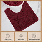 GORILLA GRIP Plush Absorbent Shaggy Chenille Bath Rug Mat - Image 7