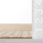 Nuloom Asha Tan/Ivory, Striped Border, Soft and Cozy, High Traffic, Easy Clean - Image 2