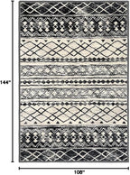 KUTA Moroccan Area Rugs 9x12 Living Room Black Navy Blue, Large Washable Boho - Image 2