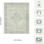 Rugxara 8x10 Washable Area Rug for Living Room, Extra Large Vintage Boho Rugs - Image 2