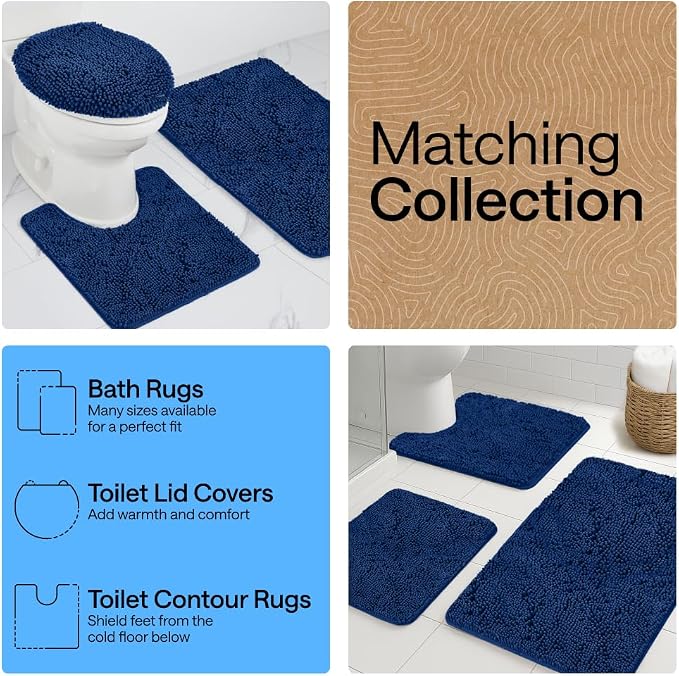 GORILLA GRIP Bath Rug Mat 44x26, Soft Absorbent Chenille, Quick Dry Microfiber - Image 8
