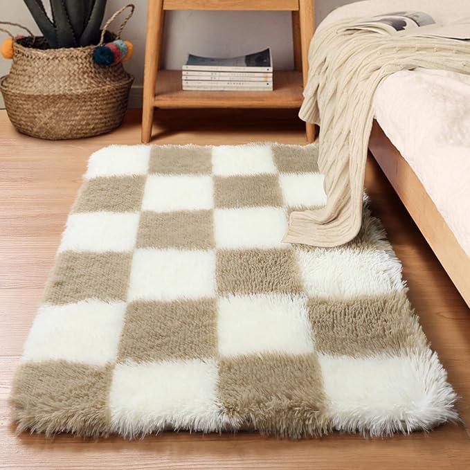 KICMOR Small Beige and Cream White Area Rugs by KICMOR