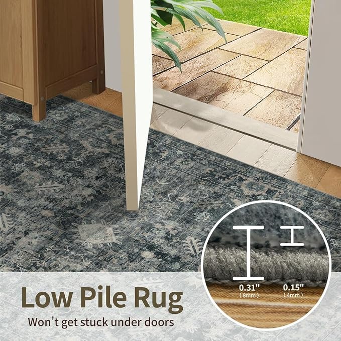 Rugxara 5x7 Area Rugs for Living Room Bedroom, Vintage Retro Boho Rug, Non Slip - Image 7