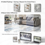 DCX Abstract Area Rug 8x10, Washable Blue Modern Rug - Image 6