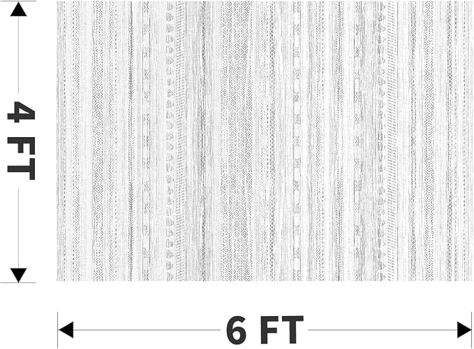 4x6 Area Rugs for Living Room Machine Washable Rug Distressed Indoor Carpet - Image 2